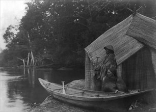 Fishing camp-Skokomish, c1913. Creator: Edward Sheriff Curtis.