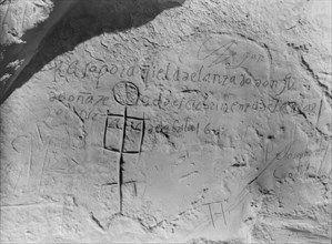 Oñate's inscription, c1927. Creator: Edward Sheriff Curtis.