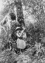Quinault berry picker, c1913. Creator: Edward Sheriff Curtis.