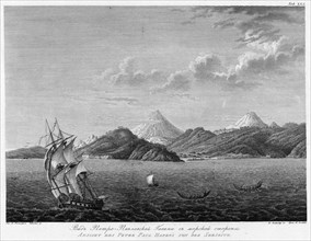 View of Petropavlovsk Harbour From the Seaside, 1813. Creator: Koz'ma Vasil'evich Chesky.