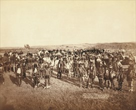 At the Dance Part of the 8th US Cavalry and 3rd Infantry at the great Indian Grass Dance..., 1890. Creator: John C. H. Grabill.