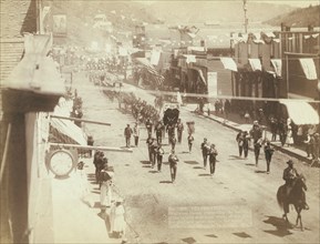 Celebrating Deadwood people celebrating the building of the largest reduction works of..., 1888. Creator: John C. H. Grabill.