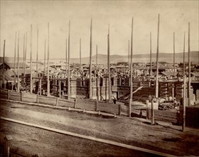 Construction of the Krasnoyarsk Women's Gymnasium, 1883. Creator: AK Keppel.