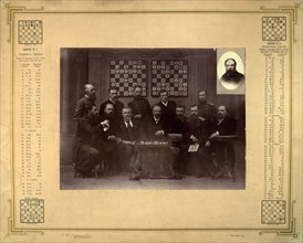 Members of the Krasnoyarsk chess circle, participants of the telegraphic match between...., 1888. Creator: Lukhtanska.