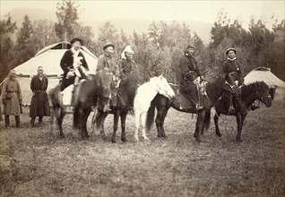 Khirgiz (ie, Kazakh) horsemen, between 1885 and 1886. Creator: Unknown.