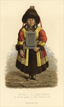 Yakut Woman in Rich Folk Attire, 1856. Creator: Ivan Dem'ianovich Bulychev.