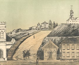 Voskresenskaya and Catholic Church, 1871. Creator: J Rogulin.