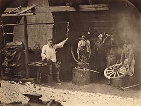 Hard Labor Convicts Working in the Blacksmith's Shop, 1891. Creator: Aleksei Kuznetsov.