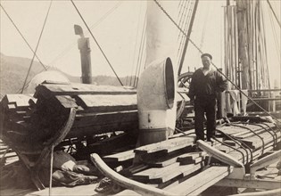 Lumber for the Anadyr Expedition on the Booms Deck, 1889. Creator: Unknown.
