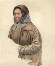 Peasant girl, 2nd half of 19th century. Creator: Mikhail Znamensky.