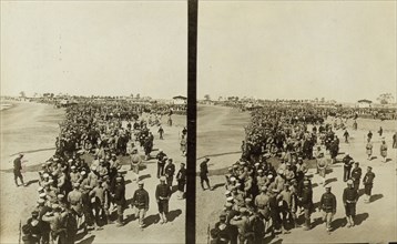 Japanese soldiers on a beach in Manchuria, c1905. Creator: Underwood & Underwood.