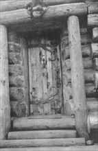 Door of the Log Cabin Club, between c1900 and 1916. Creator: Unknown.
