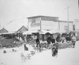 Dog team ready to start with provisions, between c1900 and 1927. Creator: Unknown.