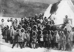 Eskimo school children, between c1900 and c1930. Creator: Unknown.