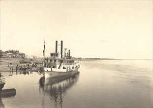 The steamship "Petersburg" at the pier, 1909. Creator: Vladimir Ivanovich Fedorov.