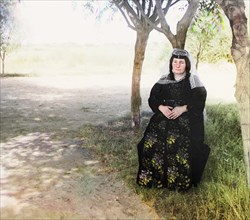 Mugan Steppe: Georgian woman in a folk costume, between 1905 and 1915. Creator: Sergey Mikhaylovich Prokudin-Gorsky.