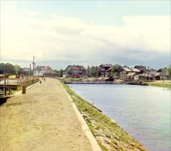 Onezhskii Canal near Voznesene [Russian Empire], 1909. Creator: Sergey Mikhaylovich Prokudin-Gorsky.