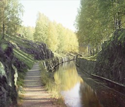 On the Saimaa Canal, Finland, between 1905 and 1915. Creator: Sergey Mikhaylovich Prokudin-Gorsky.