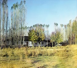 Transit farmstead in Nadezhdinsk settlement, Golodnaia Steppe, between 1905 and 1915. Creator: Sergey Mikhaylovich Prokudin-Gorsky.