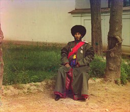 Isfandiyar, Khan of the Russian protectorate of Khorezm (Khiva), full-length..., between 1910-1915. Creator: Sergey Mikhaylovich Prokudin-Gorsky.