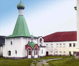 Church of Saint Euthymius in Kirillo-Belozerskii Monastery [Russian Empire], 1909. Creator: Sergey Mikhaylovich Prokudin-Gorsky.