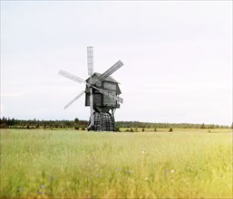 Windmill [Russian Empire], 1909. Creator: Sergey Mikhaylovich Prokudin-Gorsky.