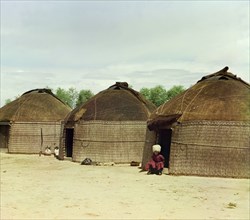 Tekin yurts, Bairam-Ali area, Turkmenistan, between 1905 and 1915. Creator: Sergey Mikhaylovich Prokudin-Gorsky.