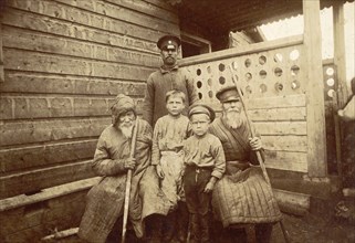 Great-grandfather, grandfather, grandson and great-grandchildren, 1909. Creator: Nikolai Georgievich Katanaev.