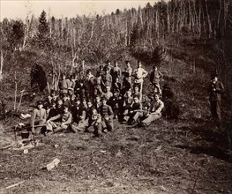 A group of Irkutsk high school students on an excursion in the forest, 1900. Creators: I. A. Podgorbunskii, V. I. Podgorbunskii.