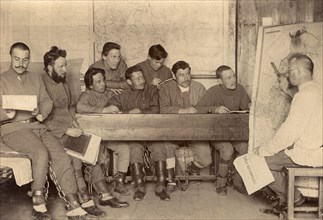 Convicts During a Geography Lesson, 1906-1911. Creator: Isaiah Aronovich Shinkman.