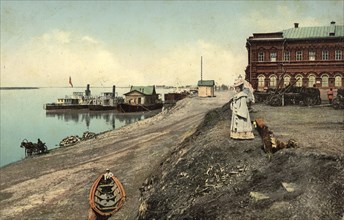 Tomsk: Pier on the Tom' River, 1904-1917. Creator: Unknown.