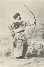 A Buriat Shooting a Bow, 1904-1917. Creator: Unknown.