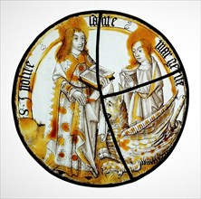 Roundel: Saints Hippolytus and Margaret, between 1490 and 1510. Creator: Unknown.