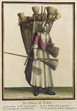 Recueil des modes de la cour de France, 'La Crieuse de Balets', after 1674. Creators: Jean-Baptiste Bonnart, Nicolas Bonnart.