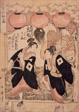 Yoshiwara, Niwaka Festival, c1798. Creator: Kitagawa Utamaro.