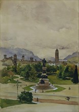 Dante Square in Trento, 1903. Creator: Karl Friedrich Gsur.