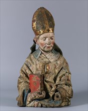 Half figure of a St. bishop's, around 1480/1490. Creator: Hans Klocker.