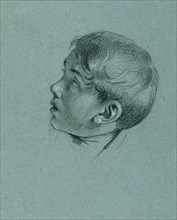 Head study of a boy for "Return of Emperor Franz from Pressburg", before 1828. Creator: Johann Peter Krafft.