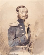 Portrait of a Man in Uniform. Edmond Peyron. (c1850s). Creator: Fritz von Dardel.