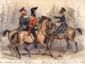 Military on horseback, Saturday 5 June 1847.  Creator: Fritz von Dardel.