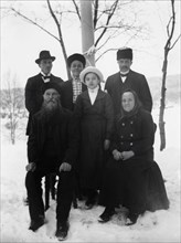 Brus Lars Larsson (b.1854) with wife Sara and children Lorentz and Märta and family..., 1916. Creator: Leonard Hansson.