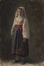 Girl in costume, 1864-1890. Creator: Carl Gustaf Hellqvist.