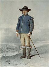 Man dressed in costume from Ingelstad, Småland, 1795-1857. Creator: Otto Wallgren.