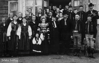 Wedding in Delsbo, Hälsingland, 1880-1929.  Creator: C Rudolphi.