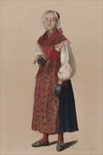 Woman in costume, 1840-1889. Creator: Per Sodermark.