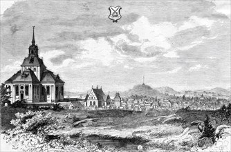 Söderhamn, burned by the Russians in 1721.  Creator: Unknown.