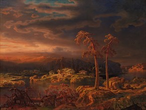 Wilderness landscape, 1861. Creator: Markus Larsson.