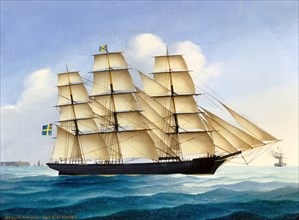 The ship Indiaman, 1864. Creator: Heinrich Petersen.
