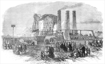 The Fatal Accident at New Hartley Colliery: view from the railway, taken shortly after..., 1862. Creator: Unknown.
