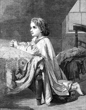 The Child's Prayer, by H. Lejeune, from Mr. Morby's Collection, Royal Exchange..., 1862. Creator: W Thomas.